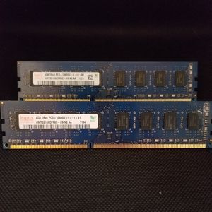 8GB (2×4GB), Hynix, DDR3 PC3-10600U, PC RAM Sticks
